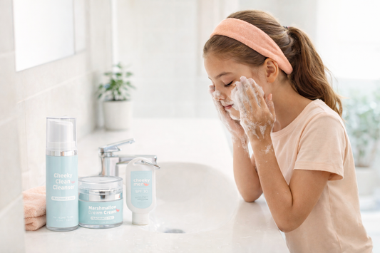 Simple tween skincare routine cleanse moisturize sunscreen